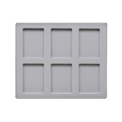 TE-Einlage 255x215x10 mm 6 Gef. 85x60 mm hellrot