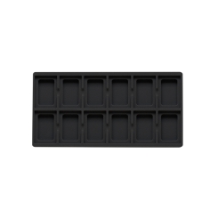 TE-Ständer 250x125 mm, 12 Gefächer 38x55 mm schwarz