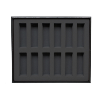 TE-Einlage 255x215x24 mm 12 Gef. 80x24x24 mm schwarz