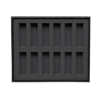 TE-Einlage 255x215x24 mm 12 Gef. 80x24x24 mm schwarz